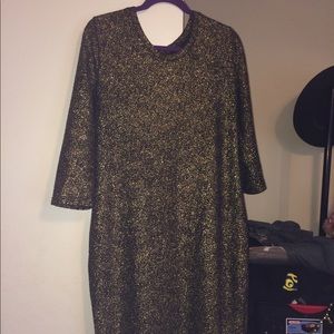 Gold metallic night out dress